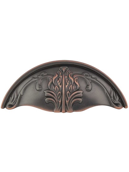 Corinthian Cup Pull - 3 inch Center-to-Center in Michelangelo Bronze.